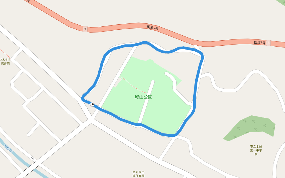 城山公園 walking route map in Minamata