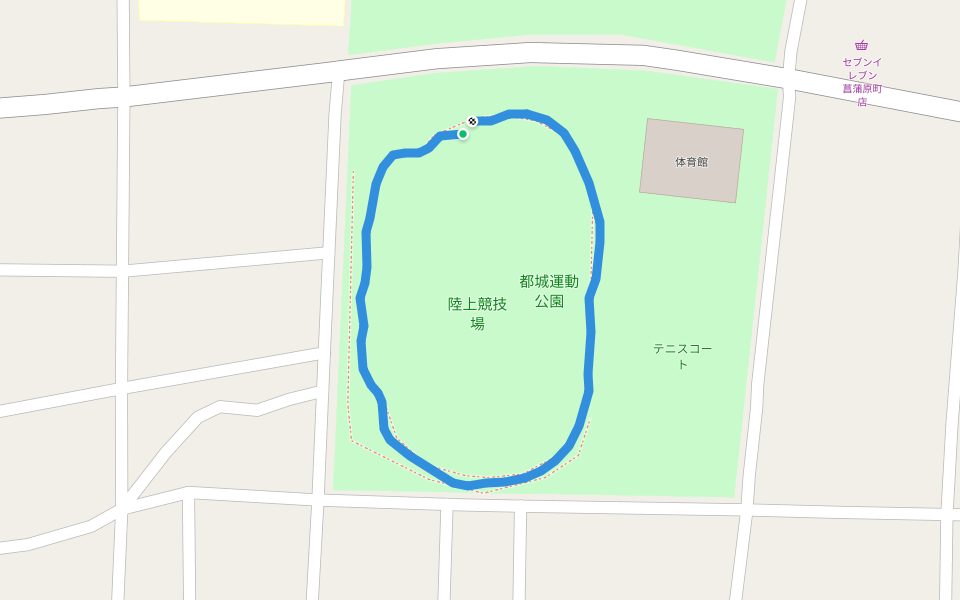 都城運動公園 walking route map in Miyakonojo