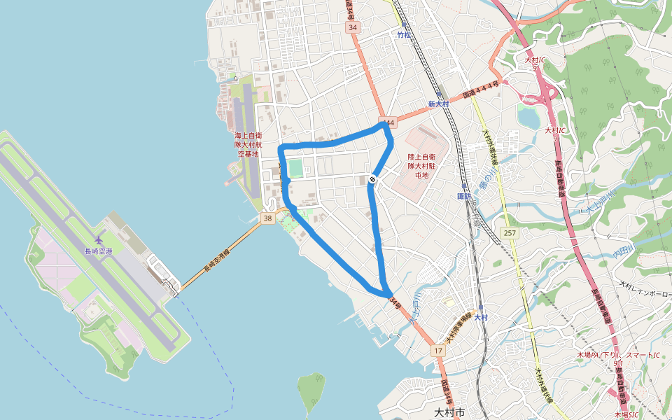 森園公園 walking route map in Ōmura