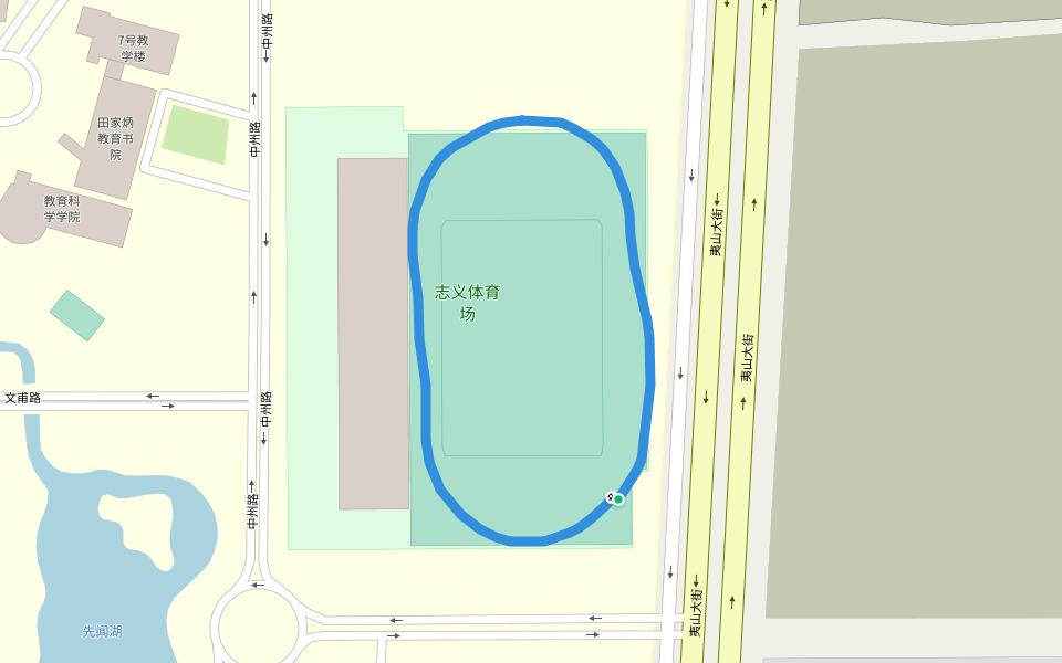 河南大学(金明校区) walking route map in Kai Feng Shi