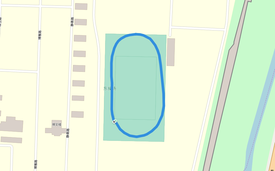 河南大学明伦校区-东操场 walking route map in Kai Feng Shi
