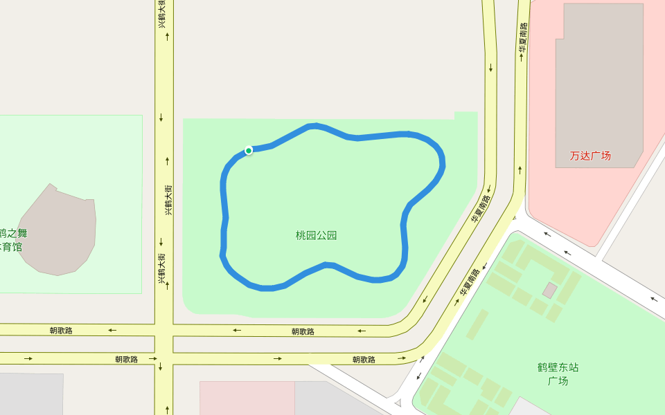 桃园公园 walking route map in He Bi Shi