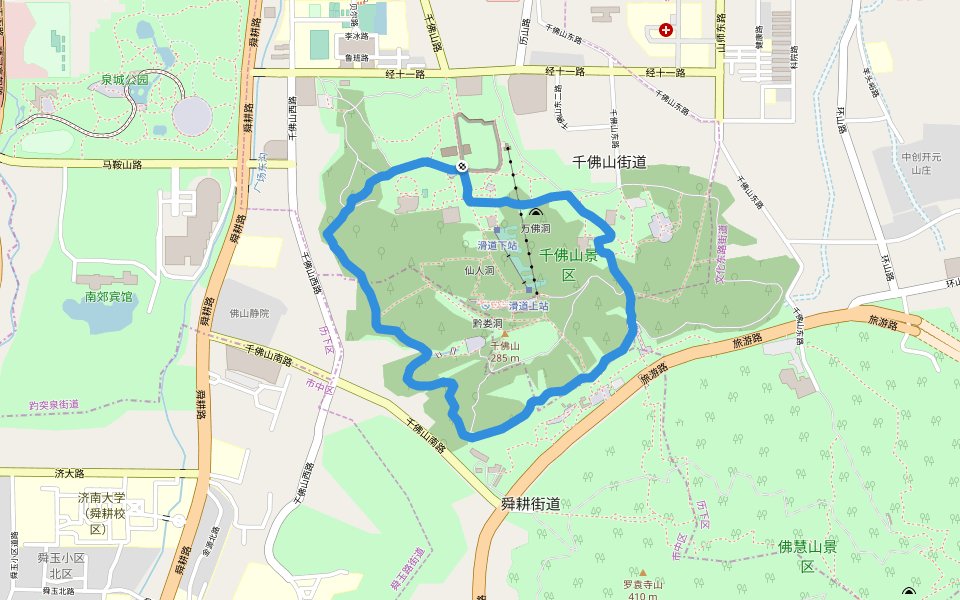 千佛山景区 walking route map in Ji Nan Shi
