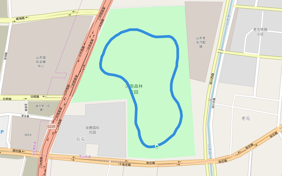 济南森林公园 walking route map in Ji Nan Shi