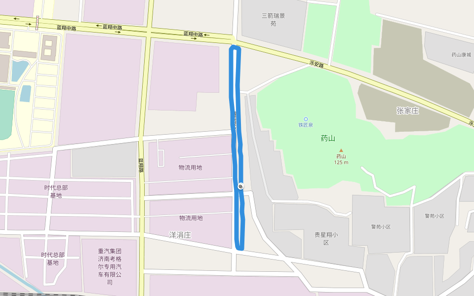 药山西路 walking route map in 济南市