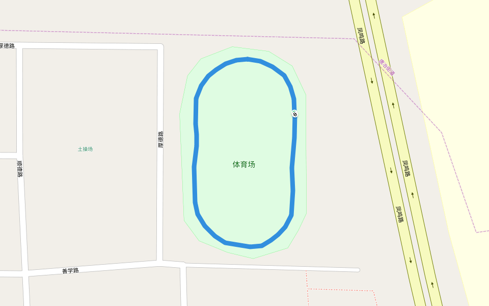 体育场 walking route map in Ji Nan Shi