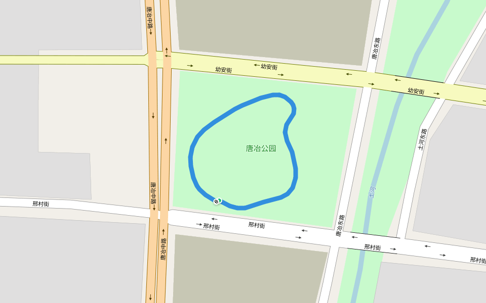 唐冶公园 walking route map in Ji Nan Shi