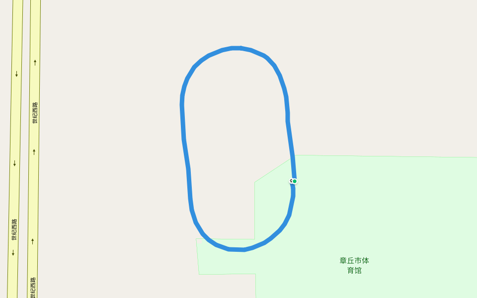 章丘市体育馆 walking route map in Ji Nan Shi