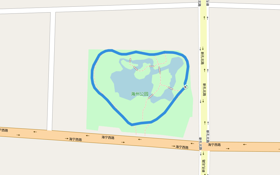 海州公园 walking route map in Lian Yun Gang Shi