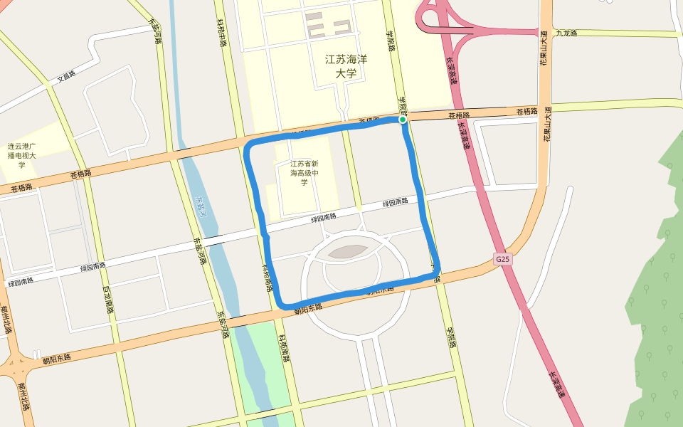 淮海工学院 walking route map in Lian Yun Gang Shi