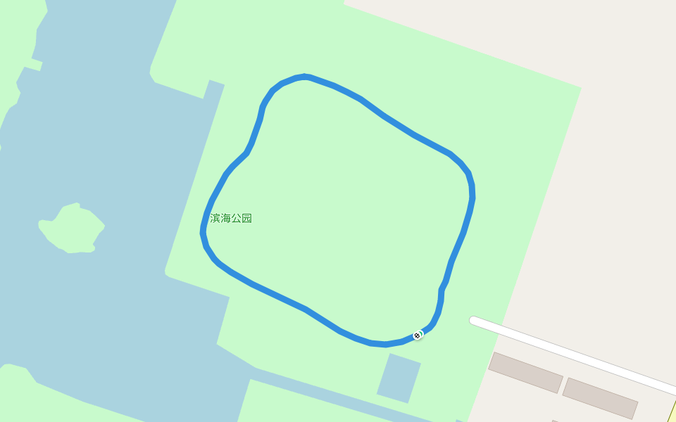 滨海公园 walking route map in Yan Cheng Shi