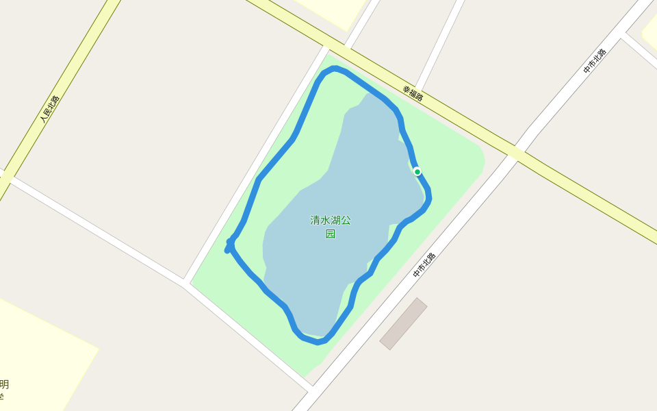 清水湖公园 walking route map in Yan Cheng Shi