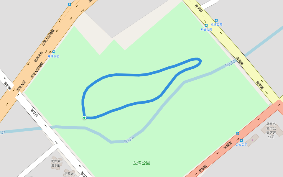 龙湾公园 walking route map in Hu Lu Dao Shi
