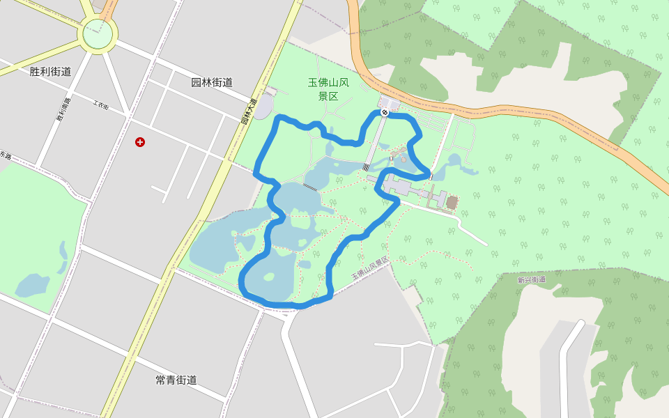 玉佛山风景区 walking route map in Anshan