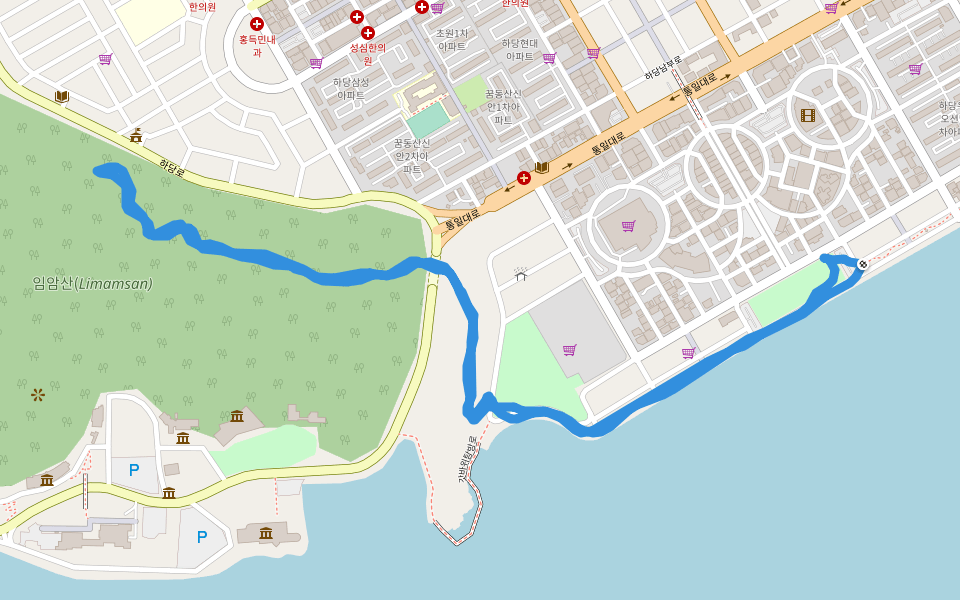 Gatbawi walking route map in Mokpo-si