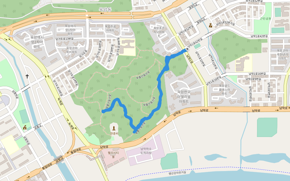 부흥산등산로 walking route map in Mokpo-si
