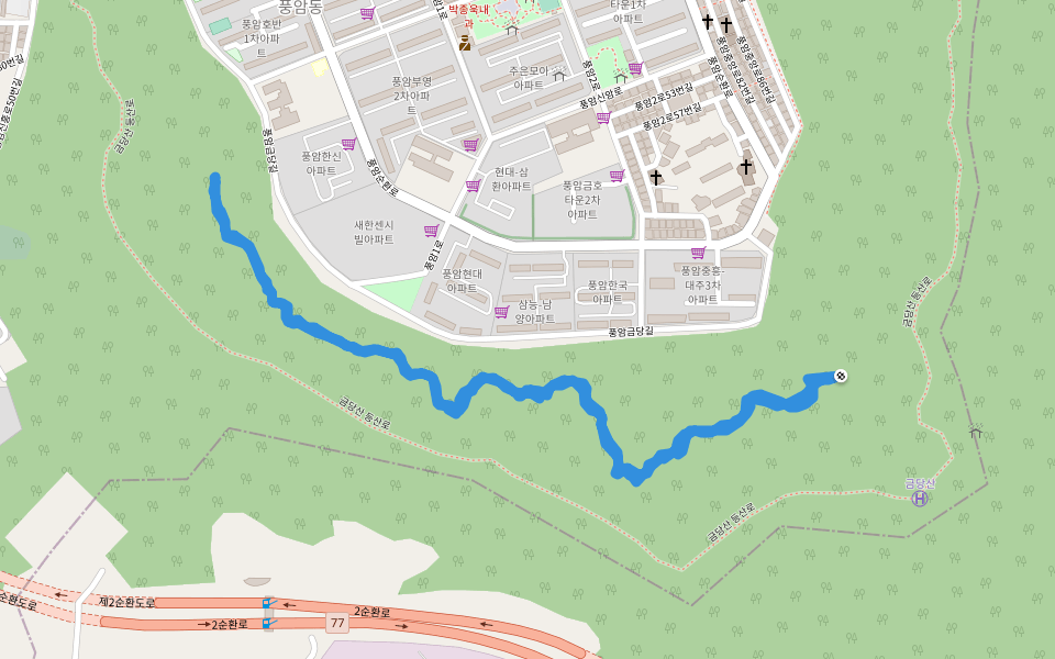 금당산 walking route map in Gwangju