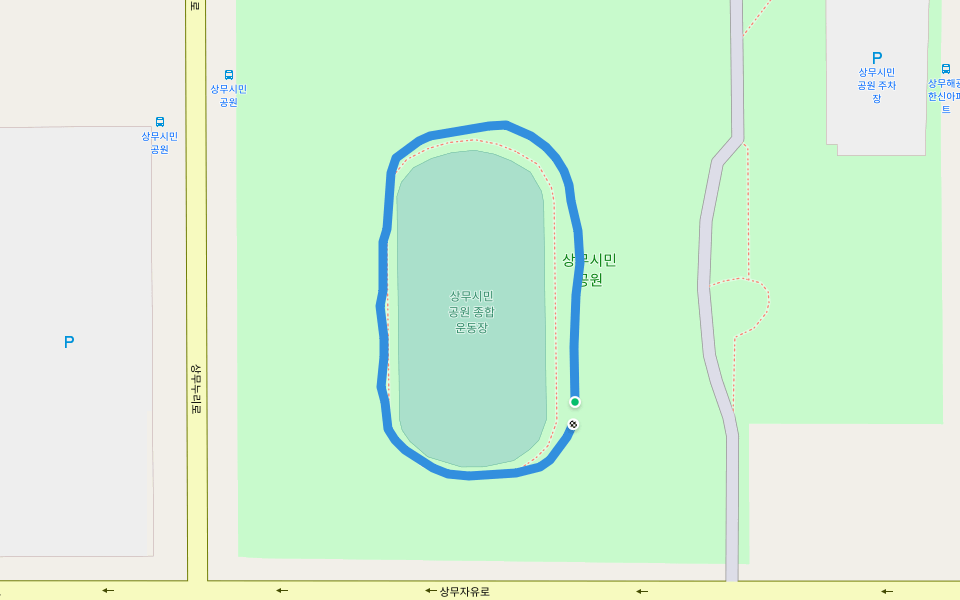 상무시민공원 종합운동장 walking route map in Gwangju