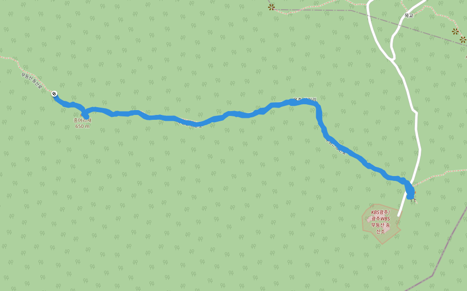 무등산국립공원 walking route map in Gwangju