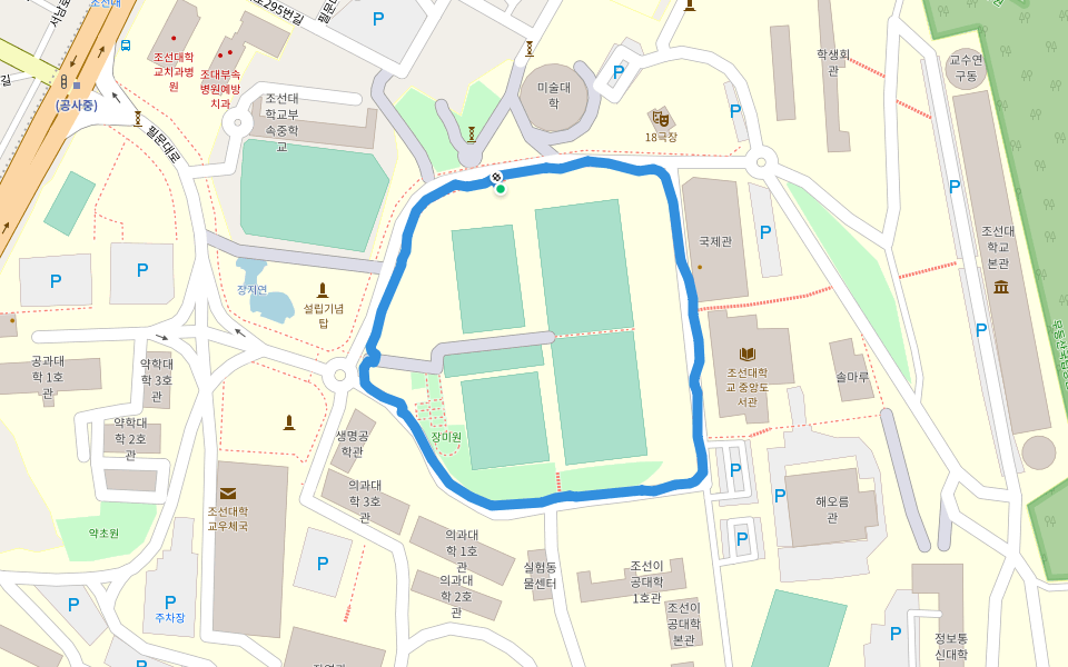 조선대학교 walking route map in Gwangju