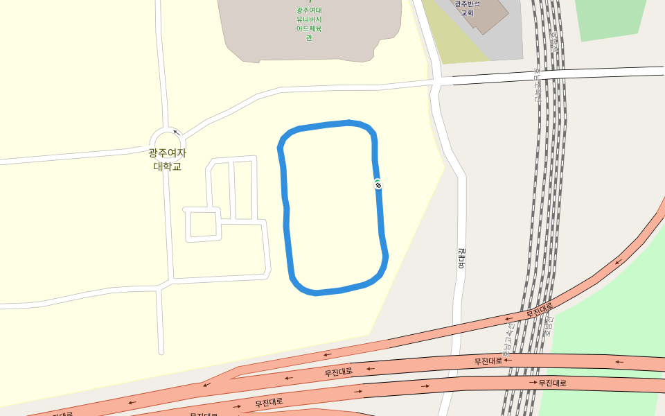 광주여자대학교 walking route map in Gwangju