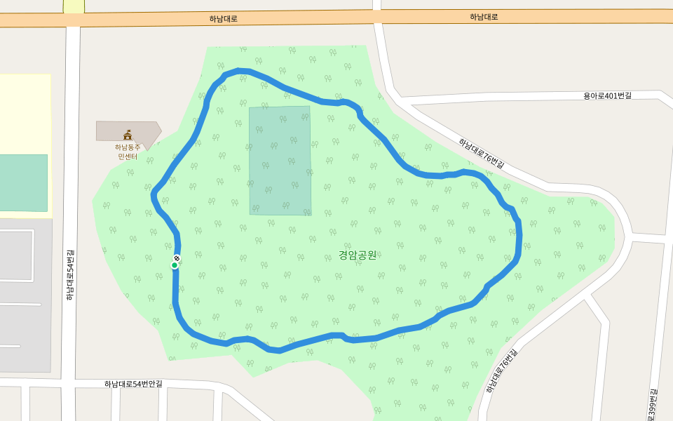 경암공원 walking route map in Gwangju