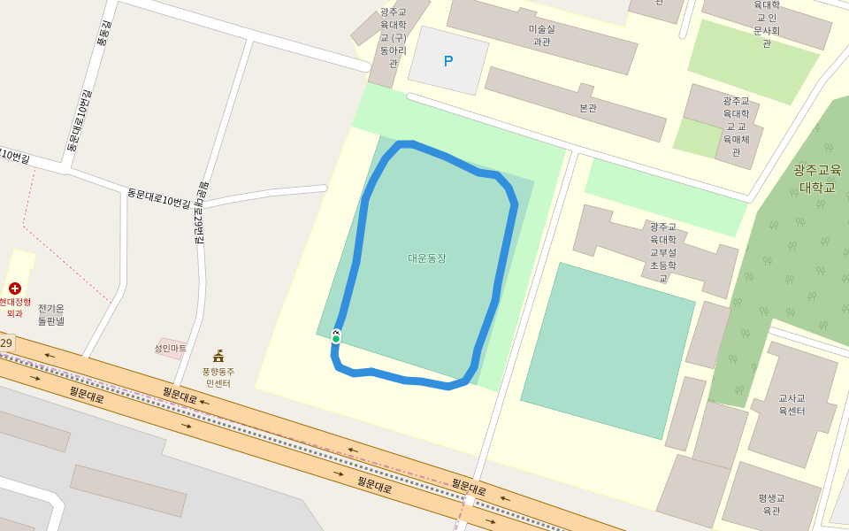 대운동장 walking route map in Gwangju