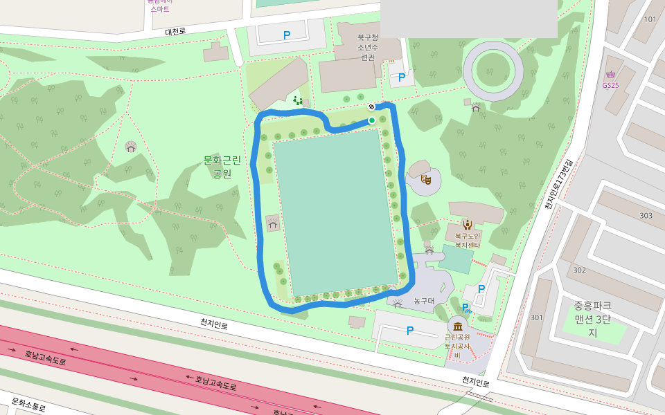 문화근린공원 walking route map in Gwangju
