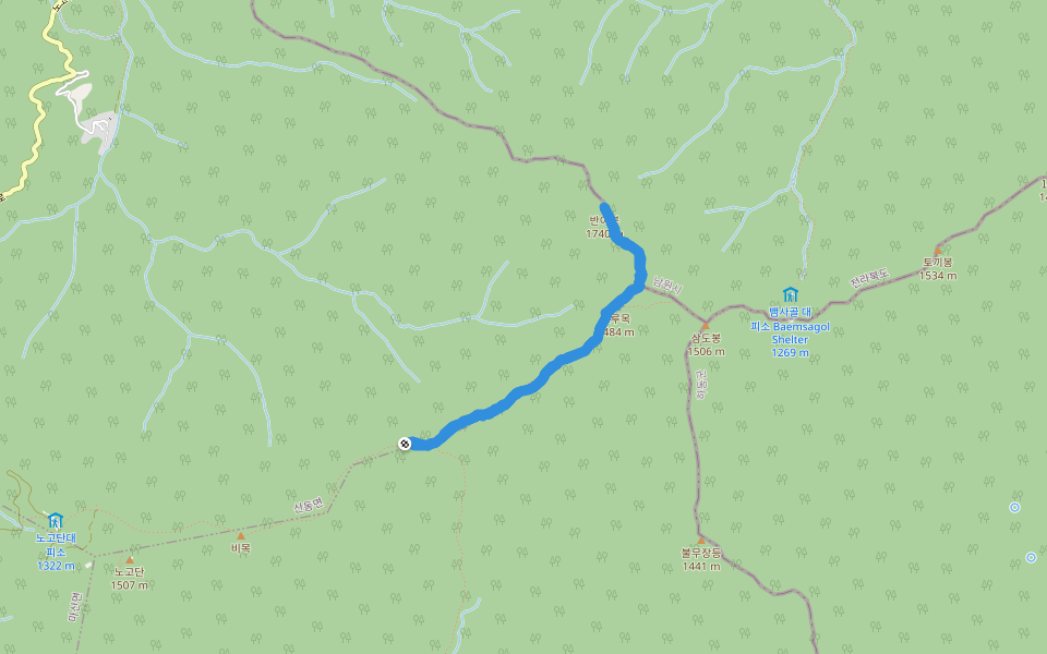 백두대간 walking route map in Gurye-gun