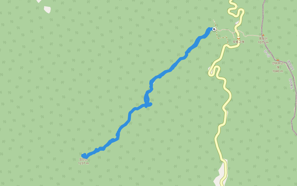 장안산 walking route map in Jangsu