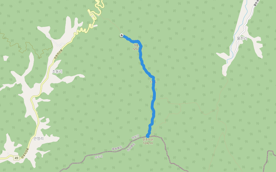 1185 walking route map in Yeongdong-gun