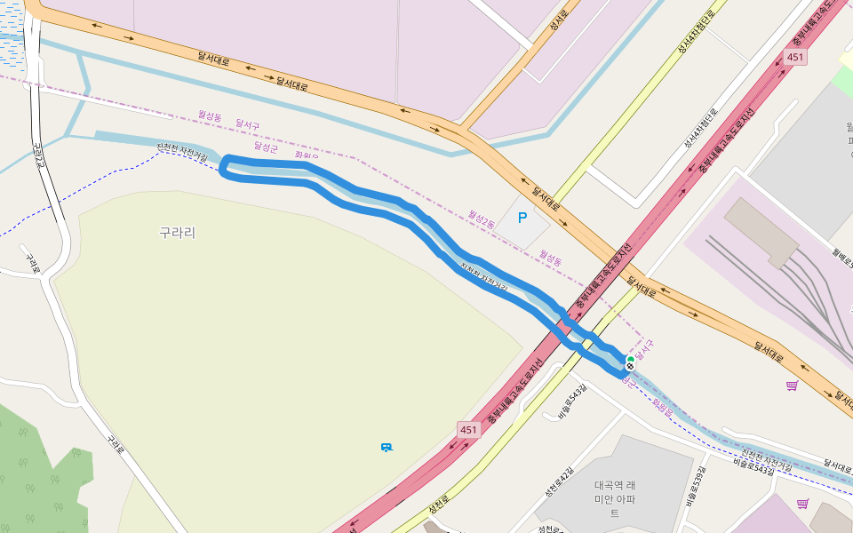 화원자전거도로 개울