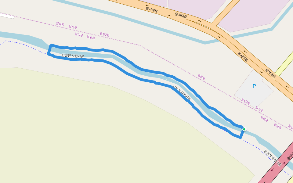 화원자전거도로 개울