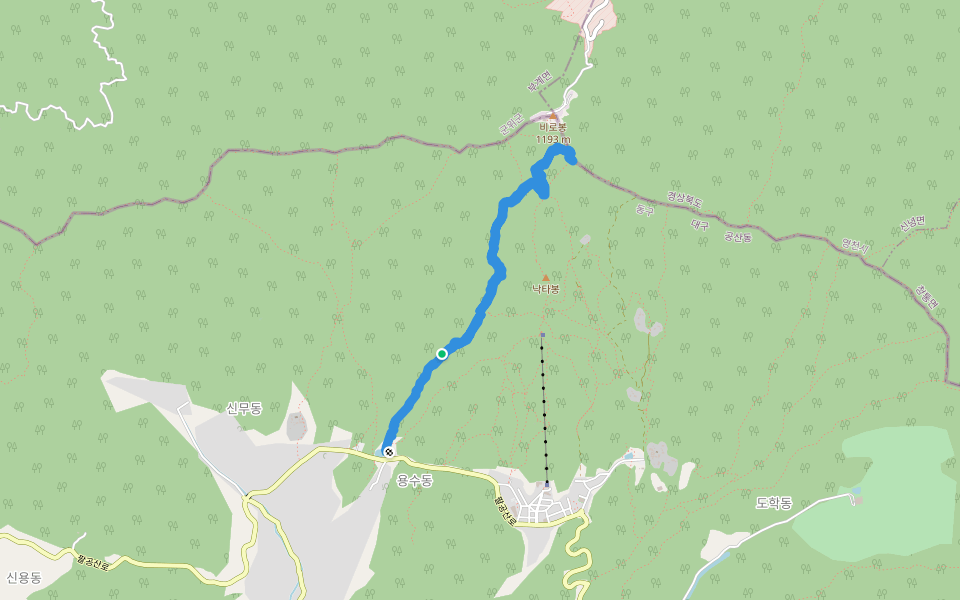 수태골에서 동봉올라가는 길