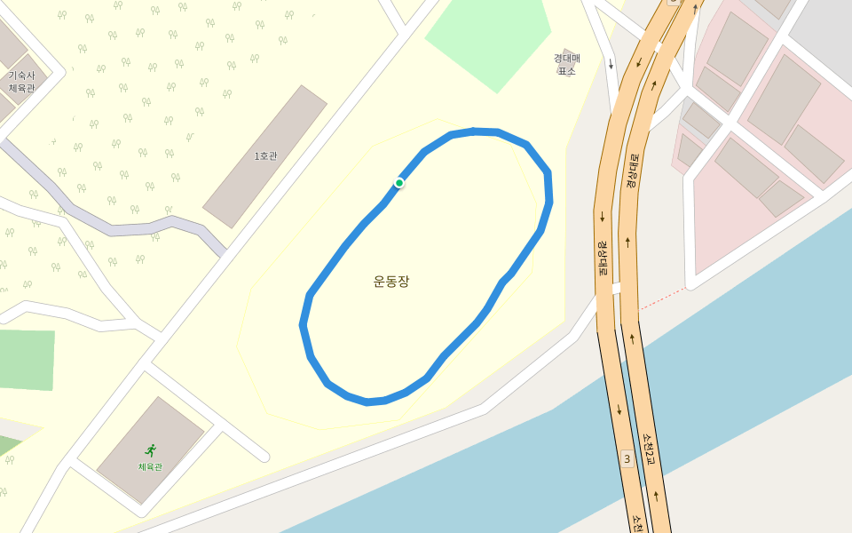 경북대학교 상주캠퍼스 운동장 walking route map in Sangju