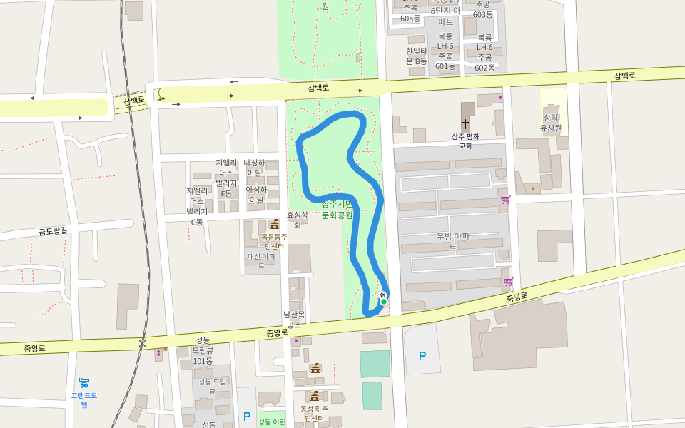 우방공원 walking route map in Sangju