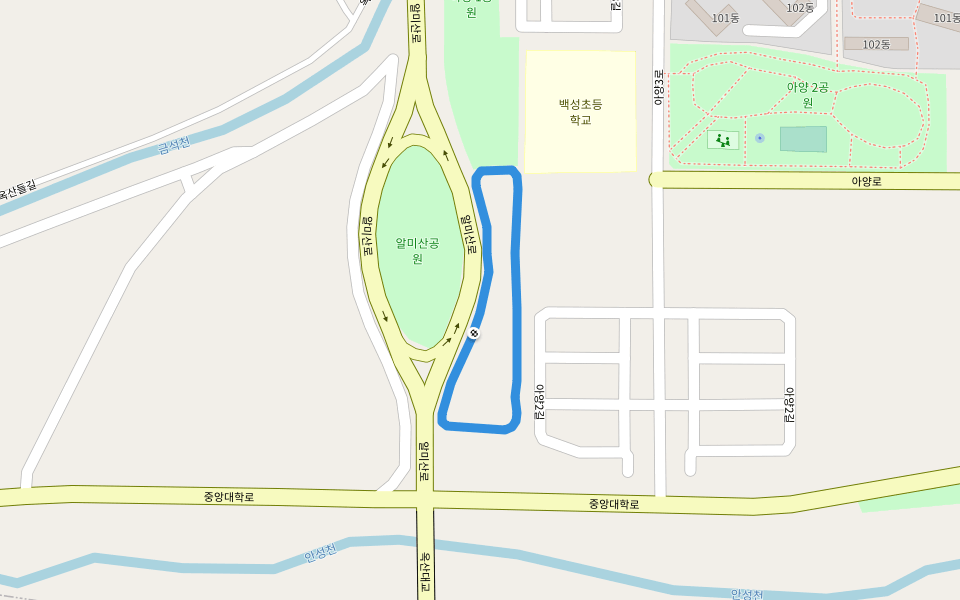 알미산공원 walking route map in Anseong-si