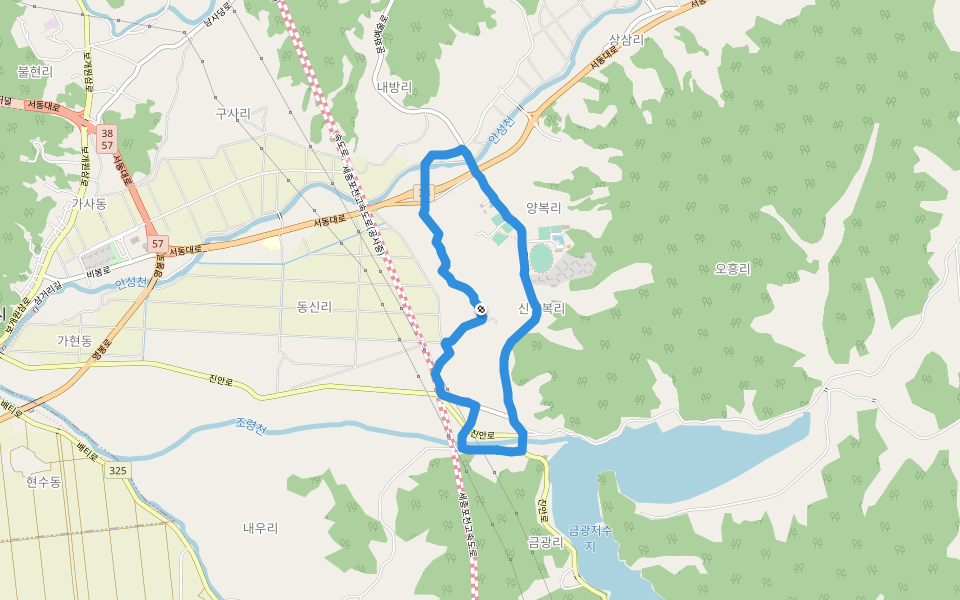 안성종합운동장보조경기장 walking route map in Anseong-si