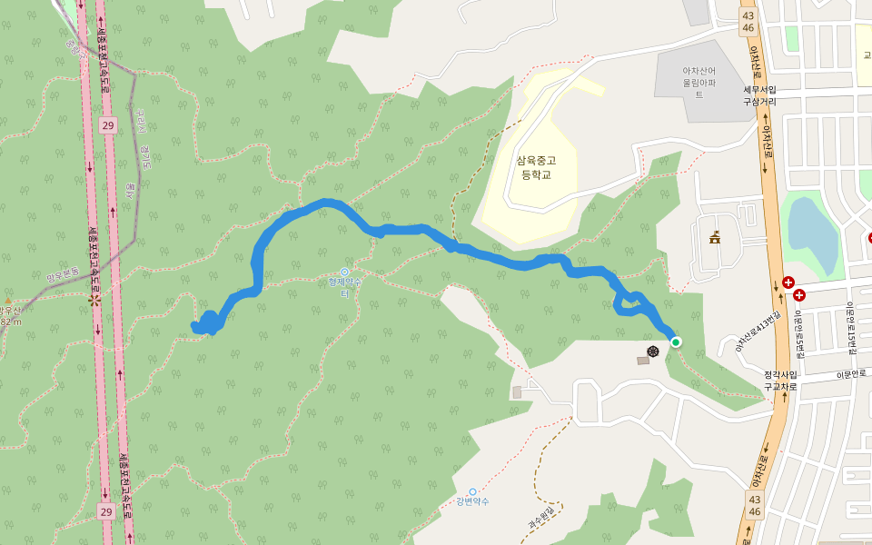과수원길 walking route map in Guri-si