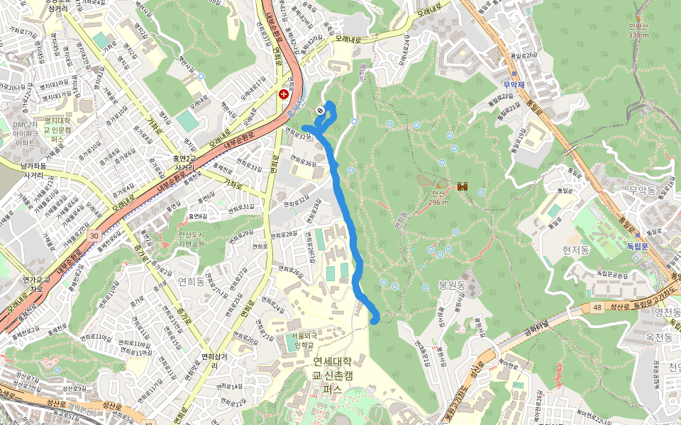 홍제천 자전거길 출입로