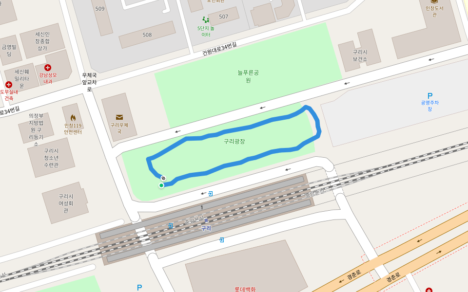 구리광장 walking route map in Guri-si
