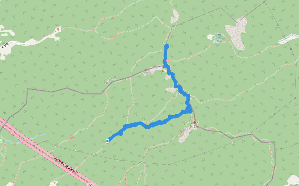 도솔봉-꼬끼리 바위 0.4Km 00:07