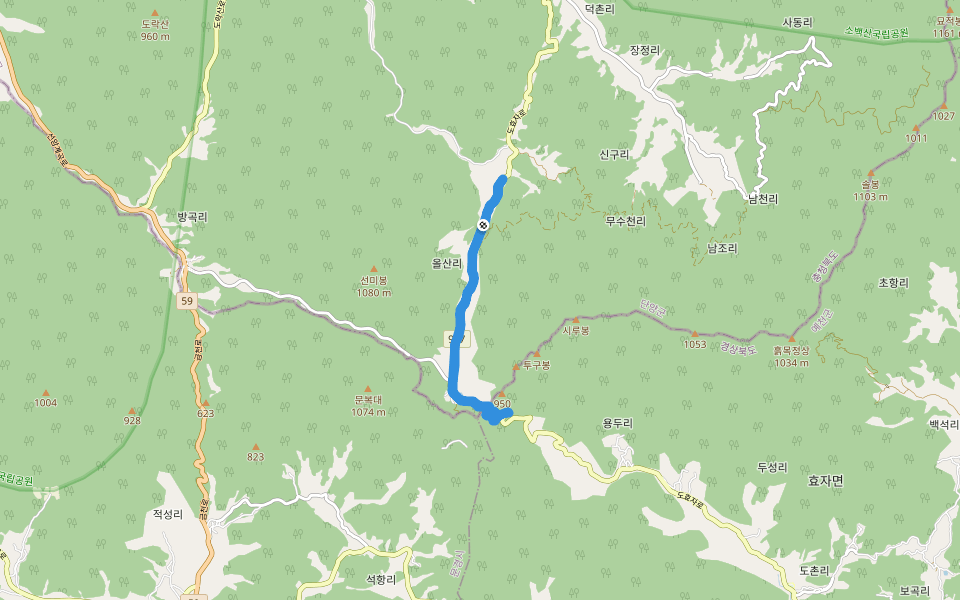 저수령 임도 walking route map in Danyang-gun