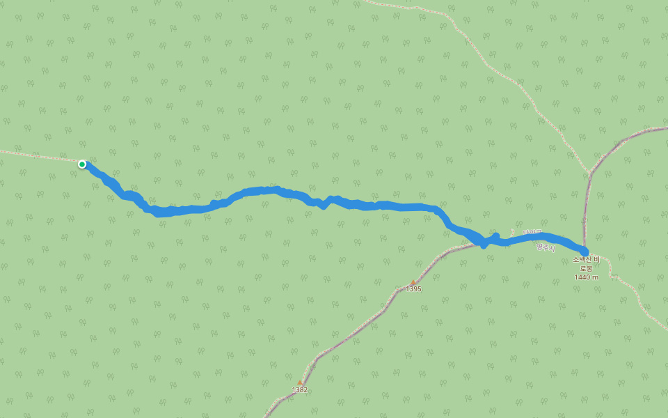 소백산국립공원 walking route map in Danyang-gun