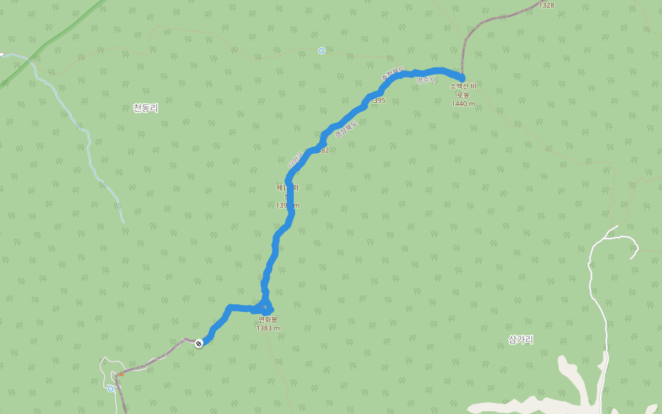 연화봉 자연학습 탐방로 walking route map in Danyang-gun