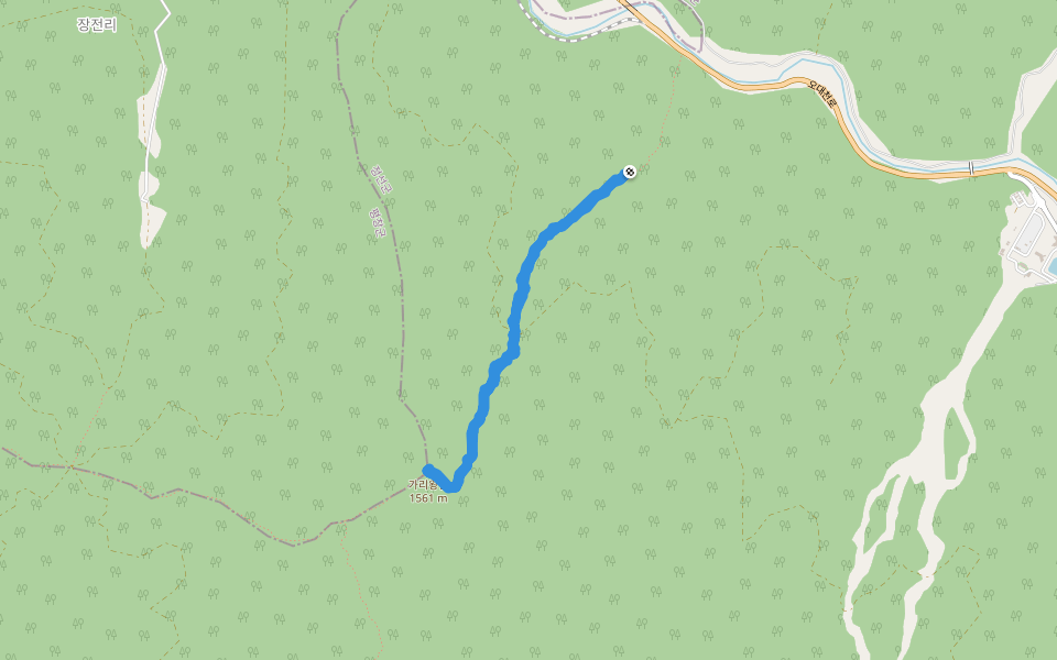 Gariwangsan walking route map in Jeongseon-gun