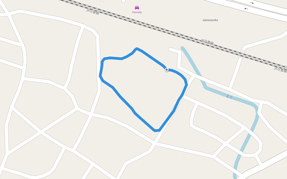 葛原川 walking route map in Kitakyushu