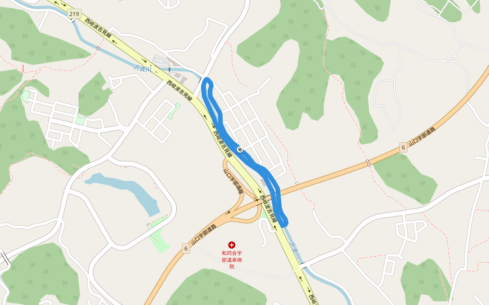 岩上公園 walking route map in Ube