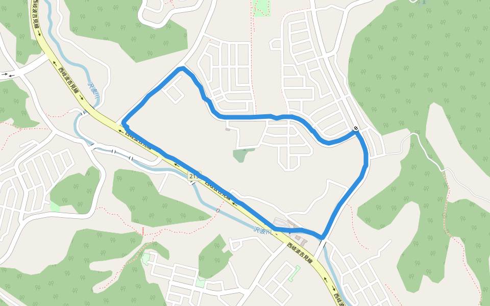 片倉公園 walking route map in Ube