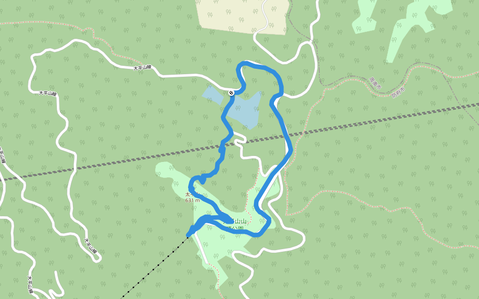 太平山 walking route map in Hofu